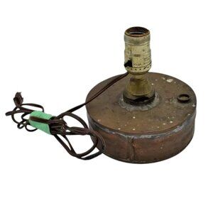 Antique Copper Oil Lamp Converted to Electric Vintage